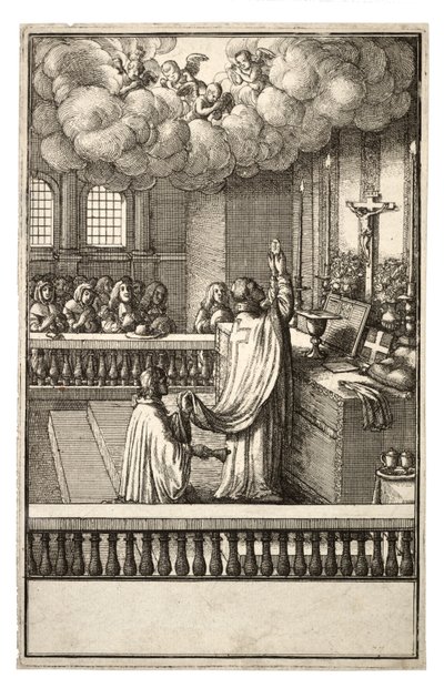 Verheffing van de Hostie door Wenceslaus Hollar